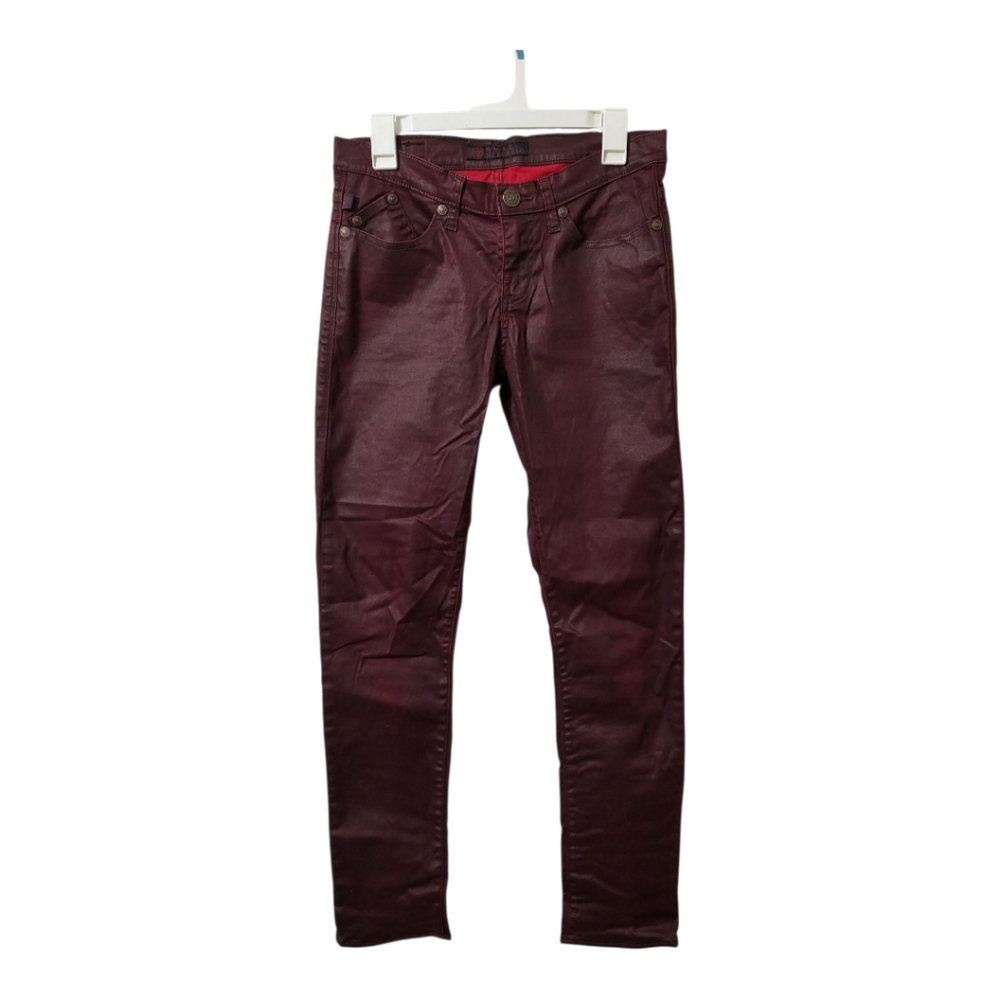 Rock & Republic Women's Straight Leg Jeans in Deep Burgundy